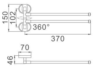 Полотенцедержатель Haiba HB1912 37см хром